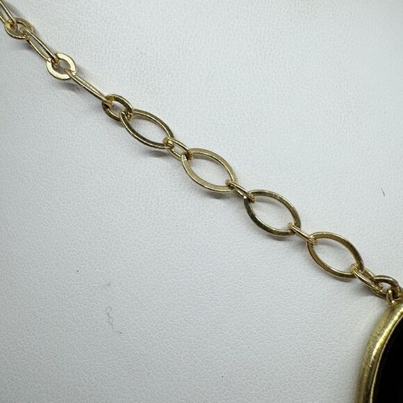 Stella & Dot Necklace Black Gold Tone  Rhinestone Allegria Bib Statement Jewelry - Picture 4 of 13